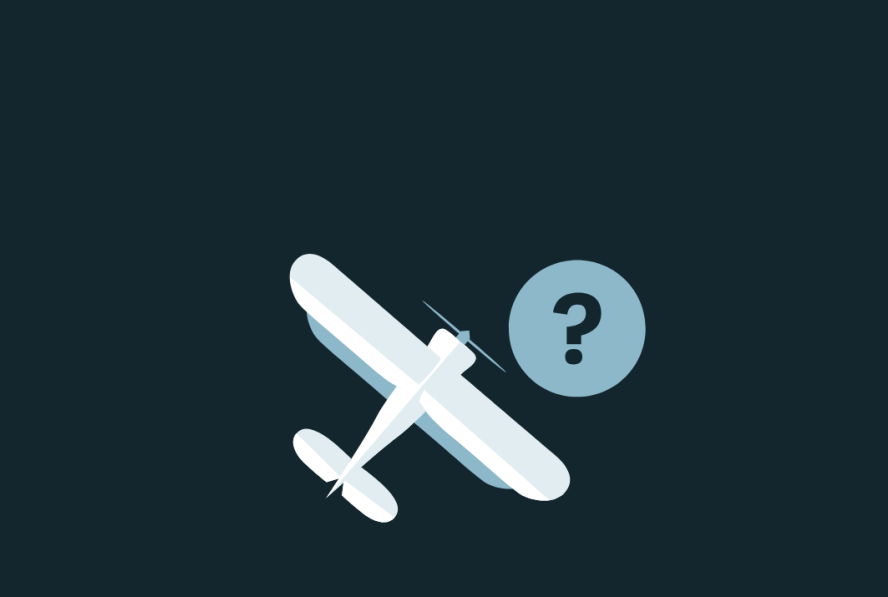 Plane and Question Mark FAQs Icon